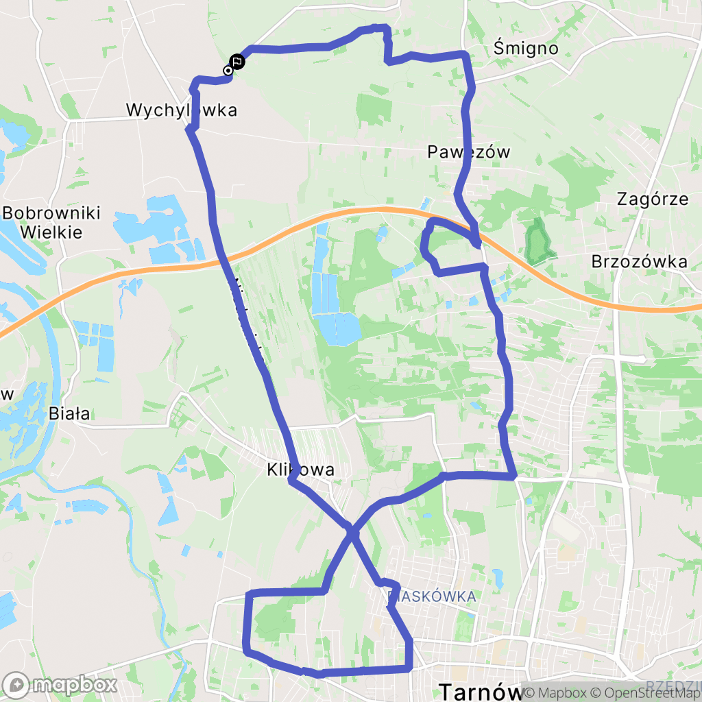 Łęg Tarnowski: mapa trasy - Poland