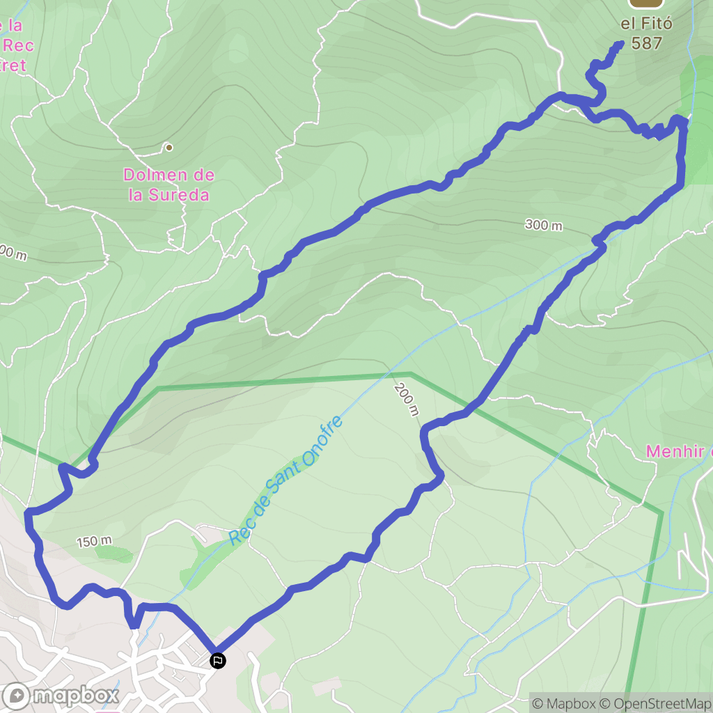 Palau-saverdera : carte du parcours de randonnée - Spain