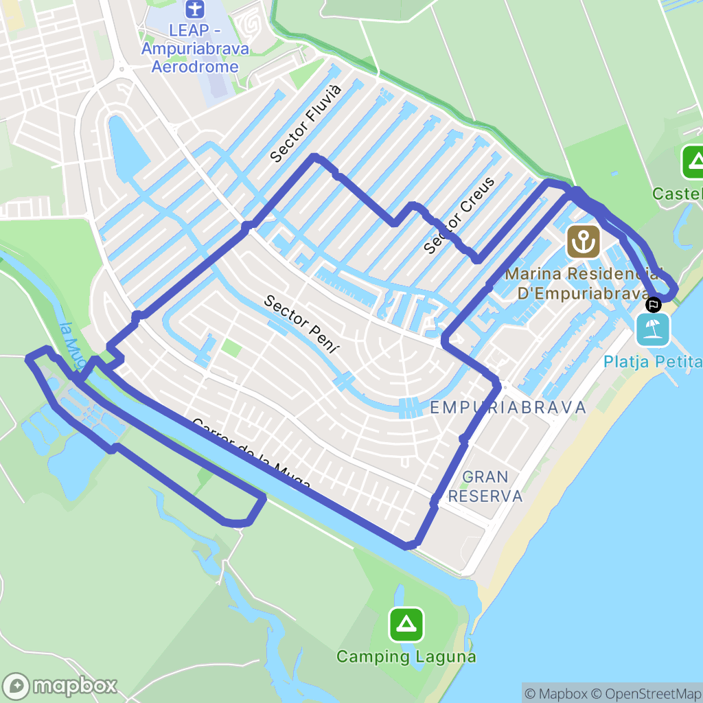 Empuriabrava : carte du parcours de randonnée - Spain