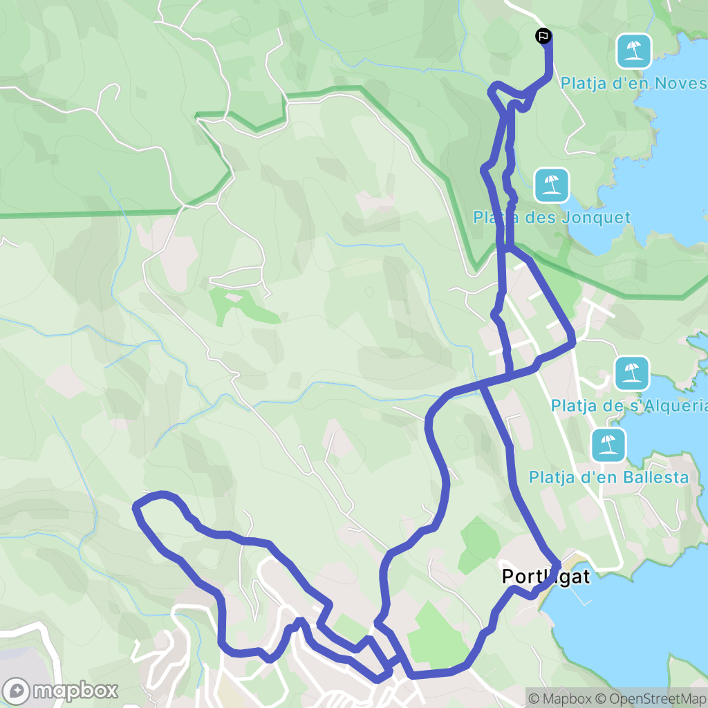 Port Lligat : carte du parcours de randonnée - Spain