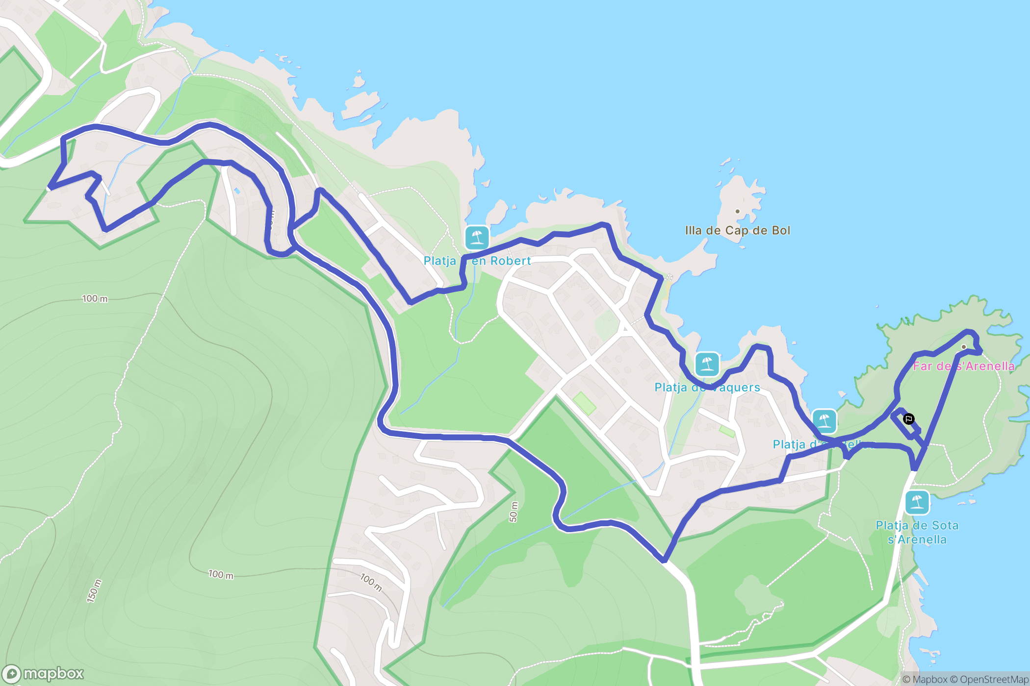 Cap De Vol : carte du parcours de randonnée - Spain