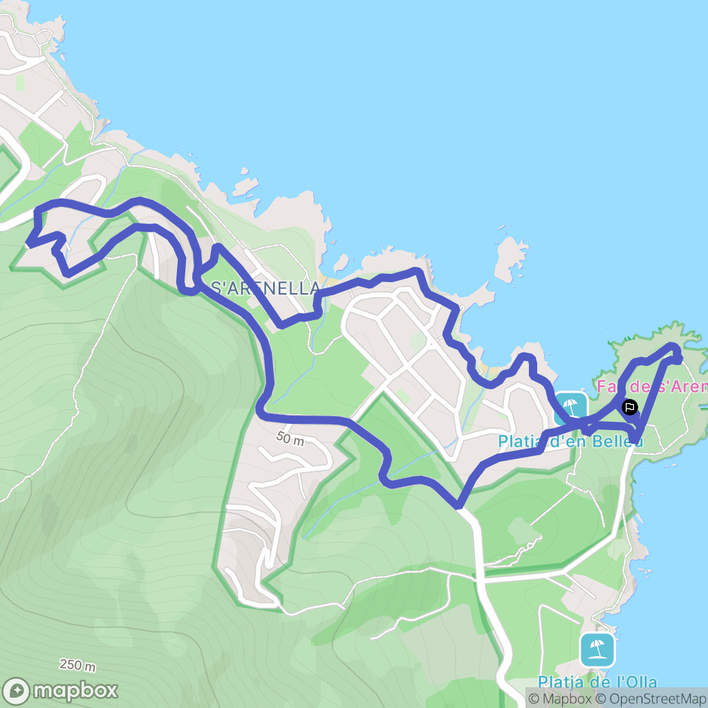 Cap De Vol : carte du parcours de randonnée - Spain