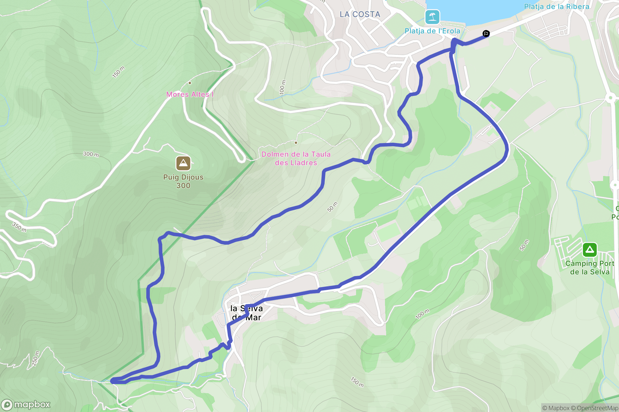 : carte du parcours de randonnée - Spain