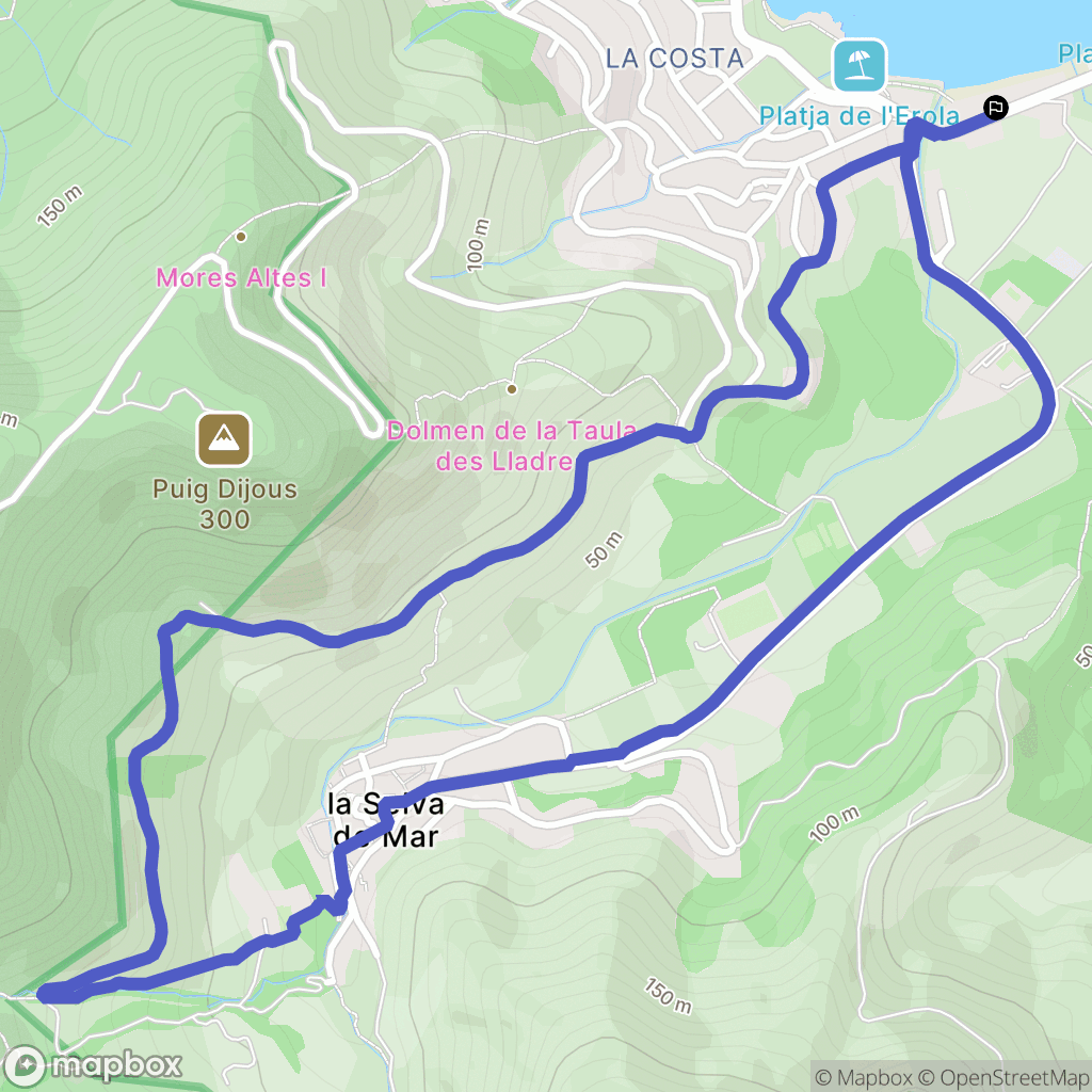 : carte du parcours de randonnée - Spain