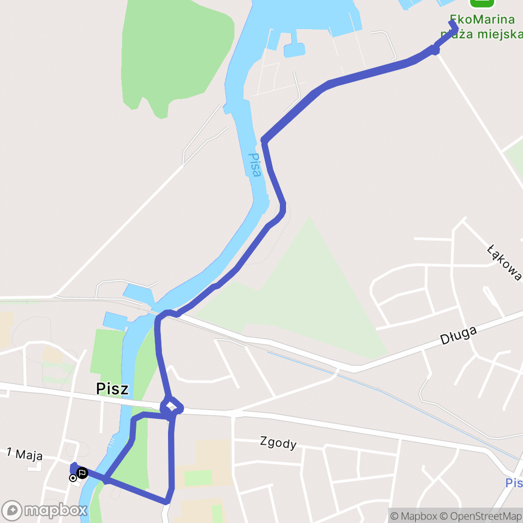 Pisz: mapa trasy - Poland