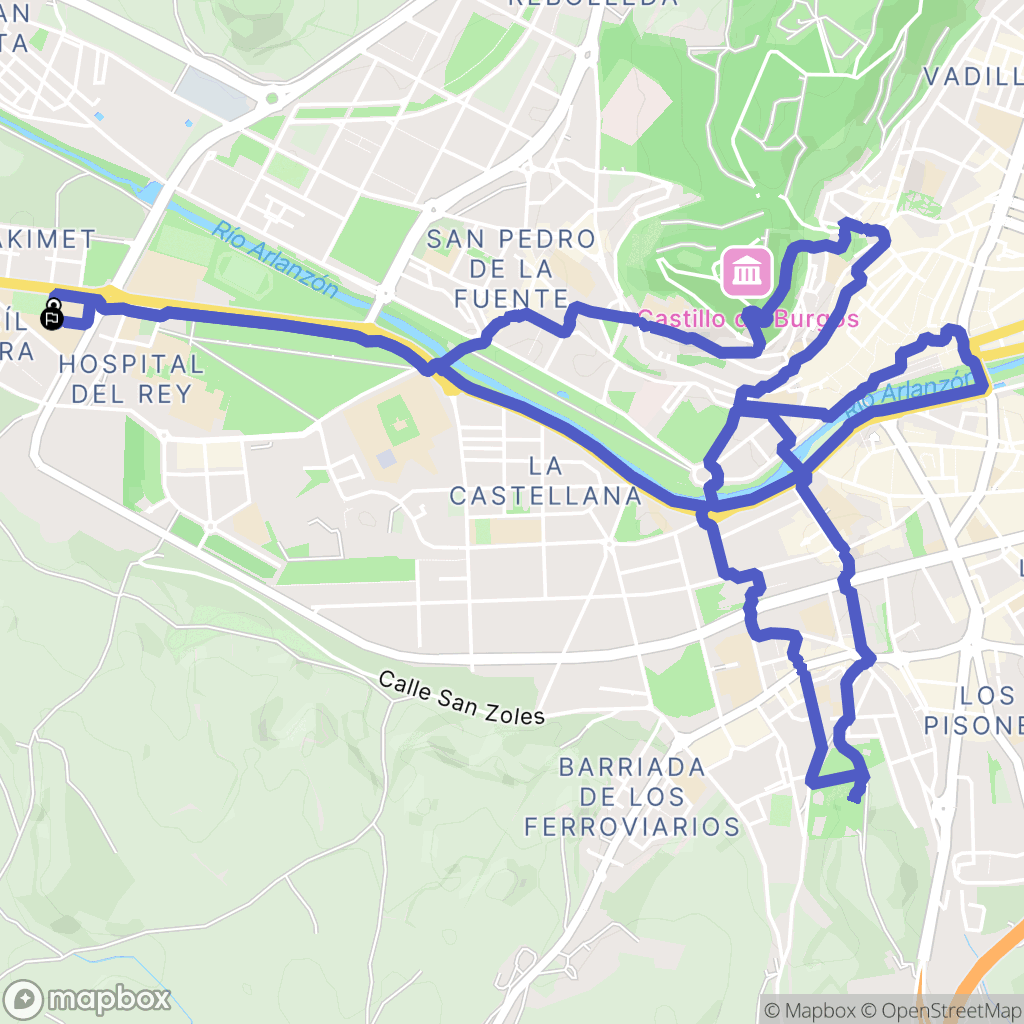 Burgos : carte du parcours de randonnée - Spain