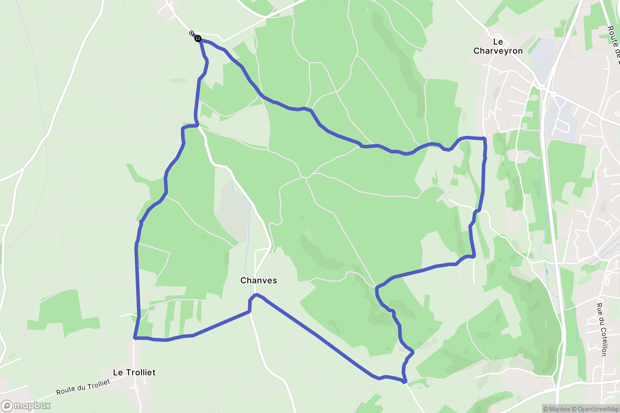 Leyment : carte du parcours de randonnée - France