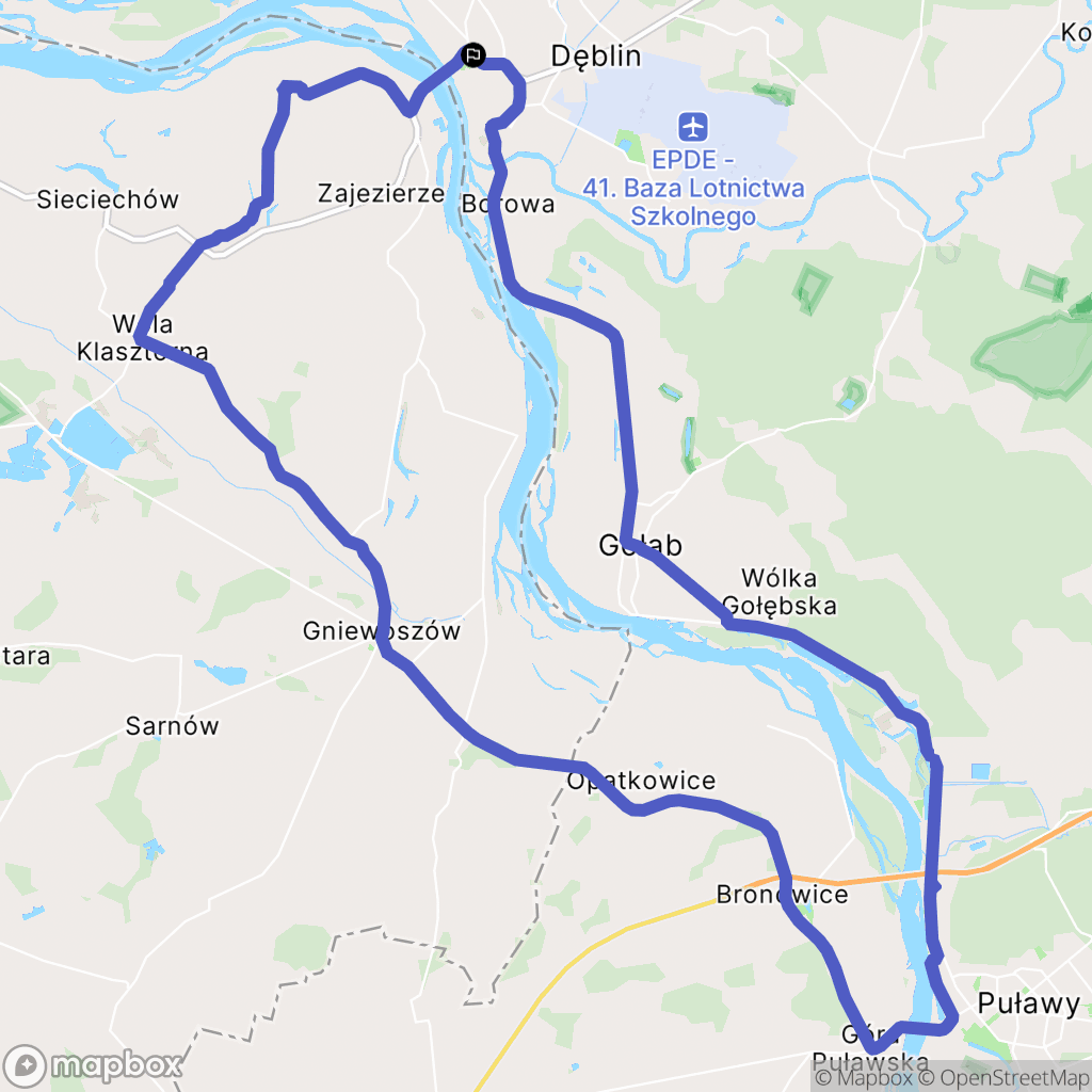 Dęblin: mapa trasy - Poland