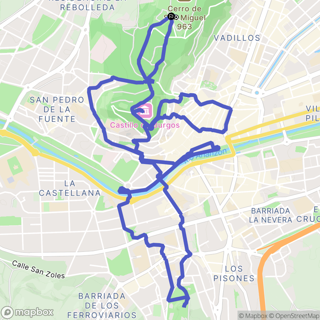 Burgos : carte du parcours de randonnée - Spain