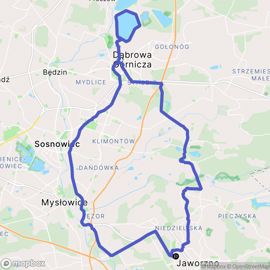 Jaworzno: mapa trasy - Poland
