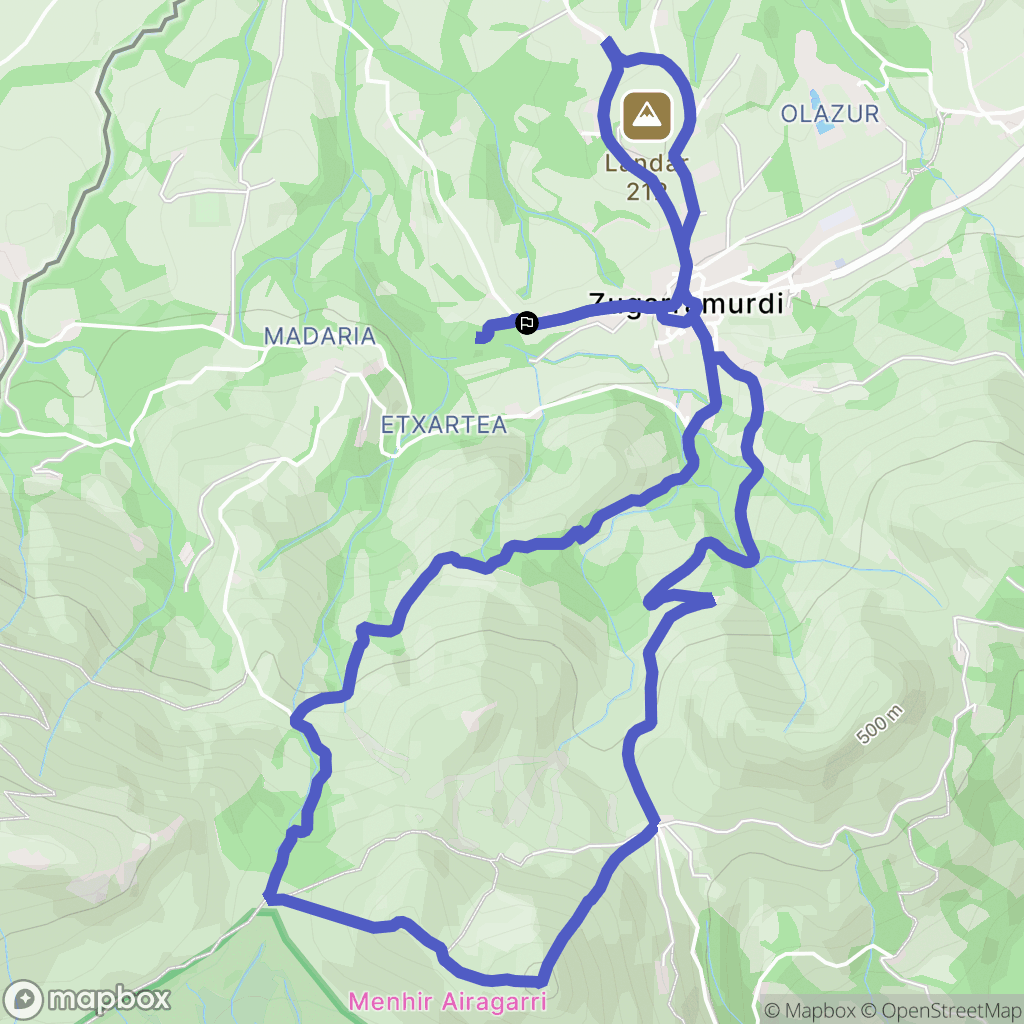 Zugarramurdi : carte du parcours de randonnée - Spain
