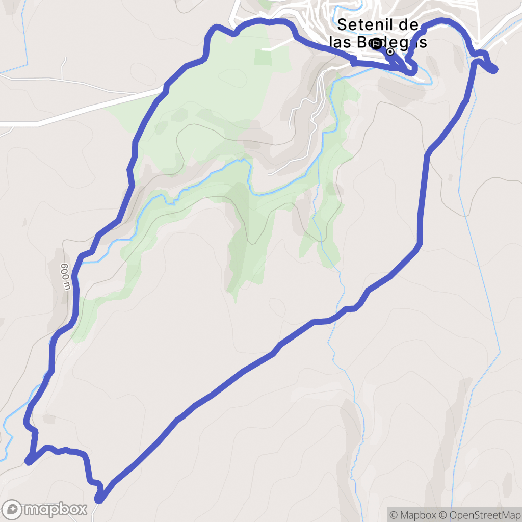 Setenil de las Bodegas : carte du parcours de randonnée - Spain