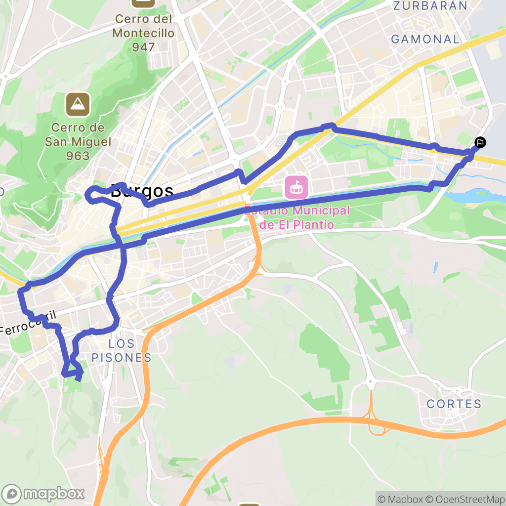 Burgos : carte du parcours de randonnée - Spain