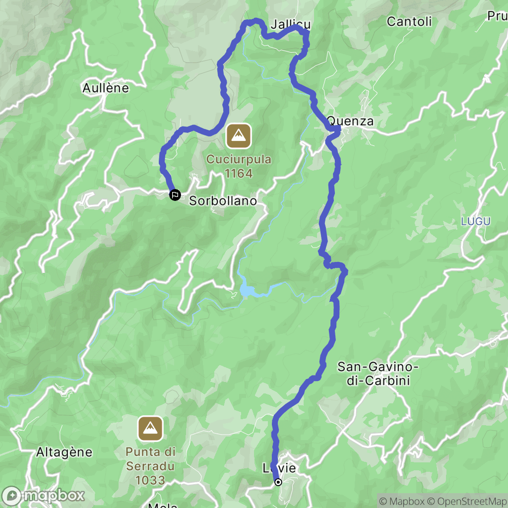 Levie : carte du parcours de randonnée - France