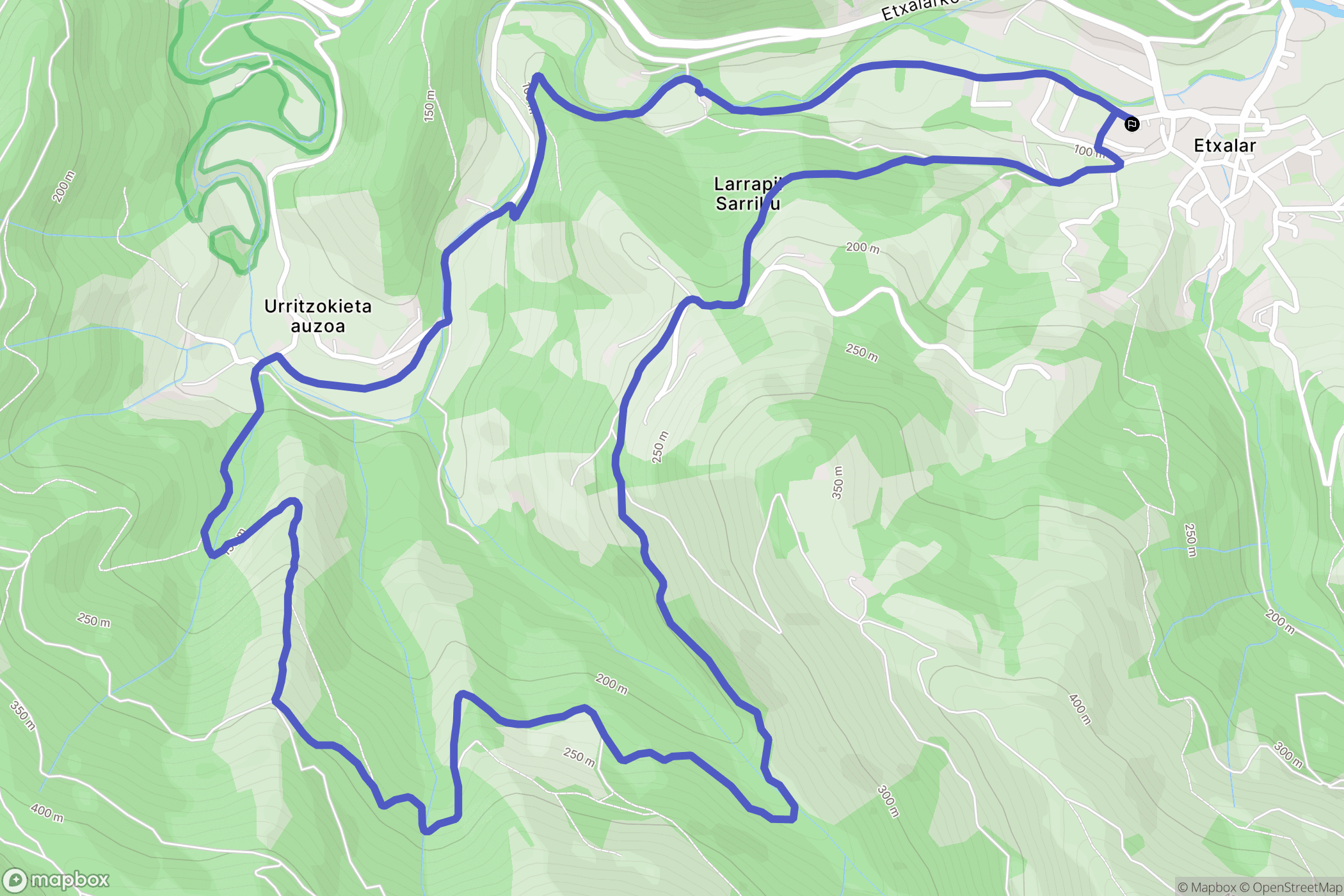 Echalar : carte du parcours de randonnée - Spain