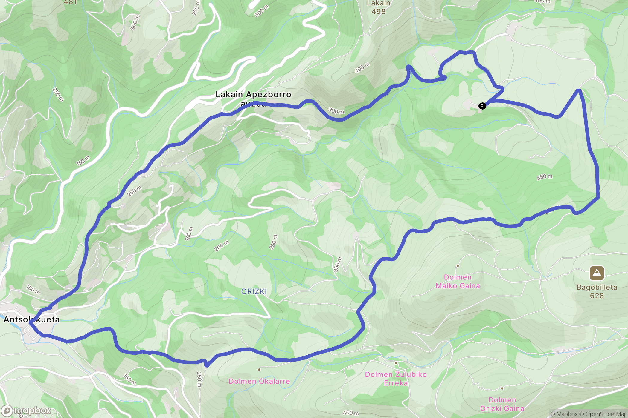  : carte du parcours de randonnée - Spain