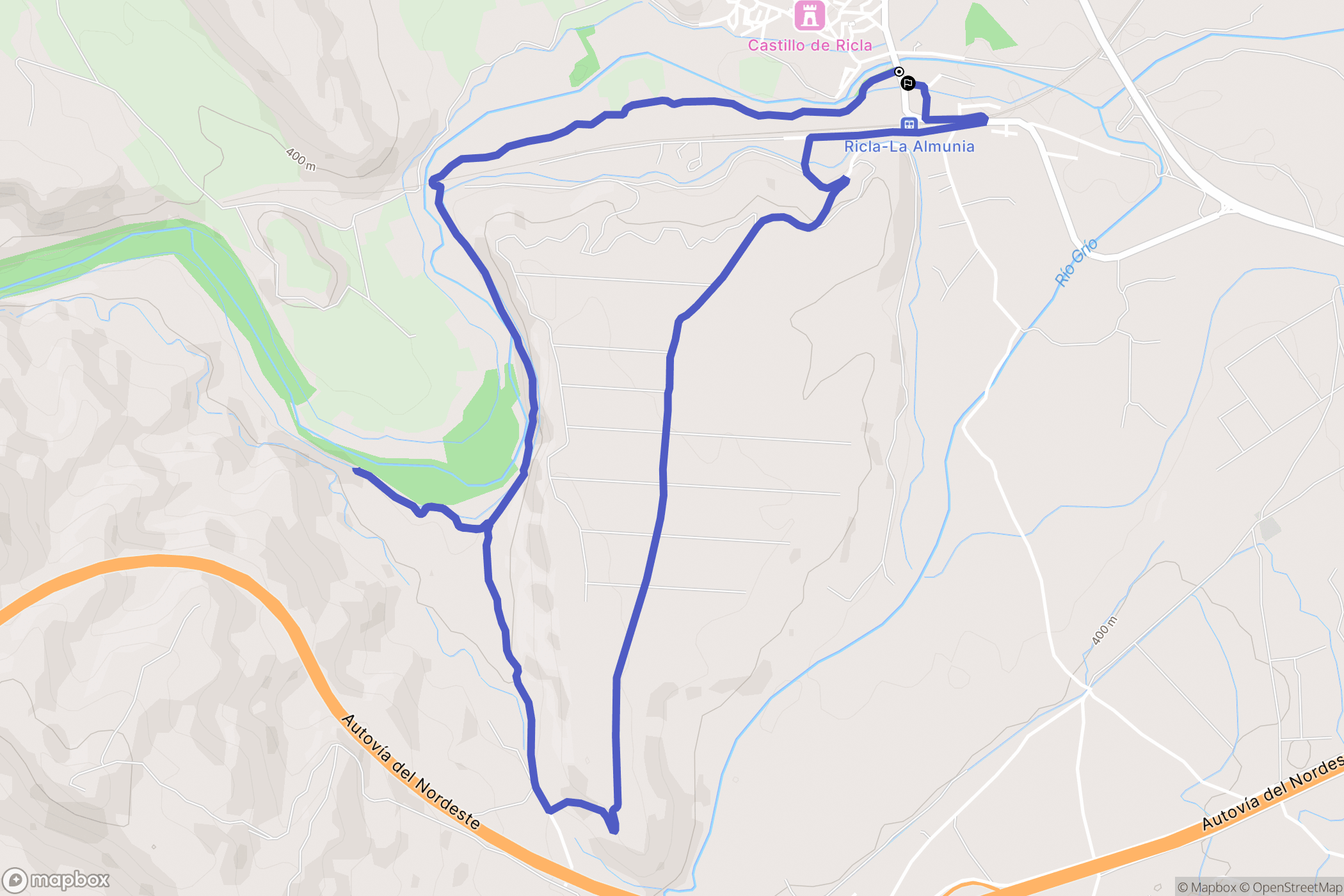 Ricla : carte du parcours de randonnée - Spain