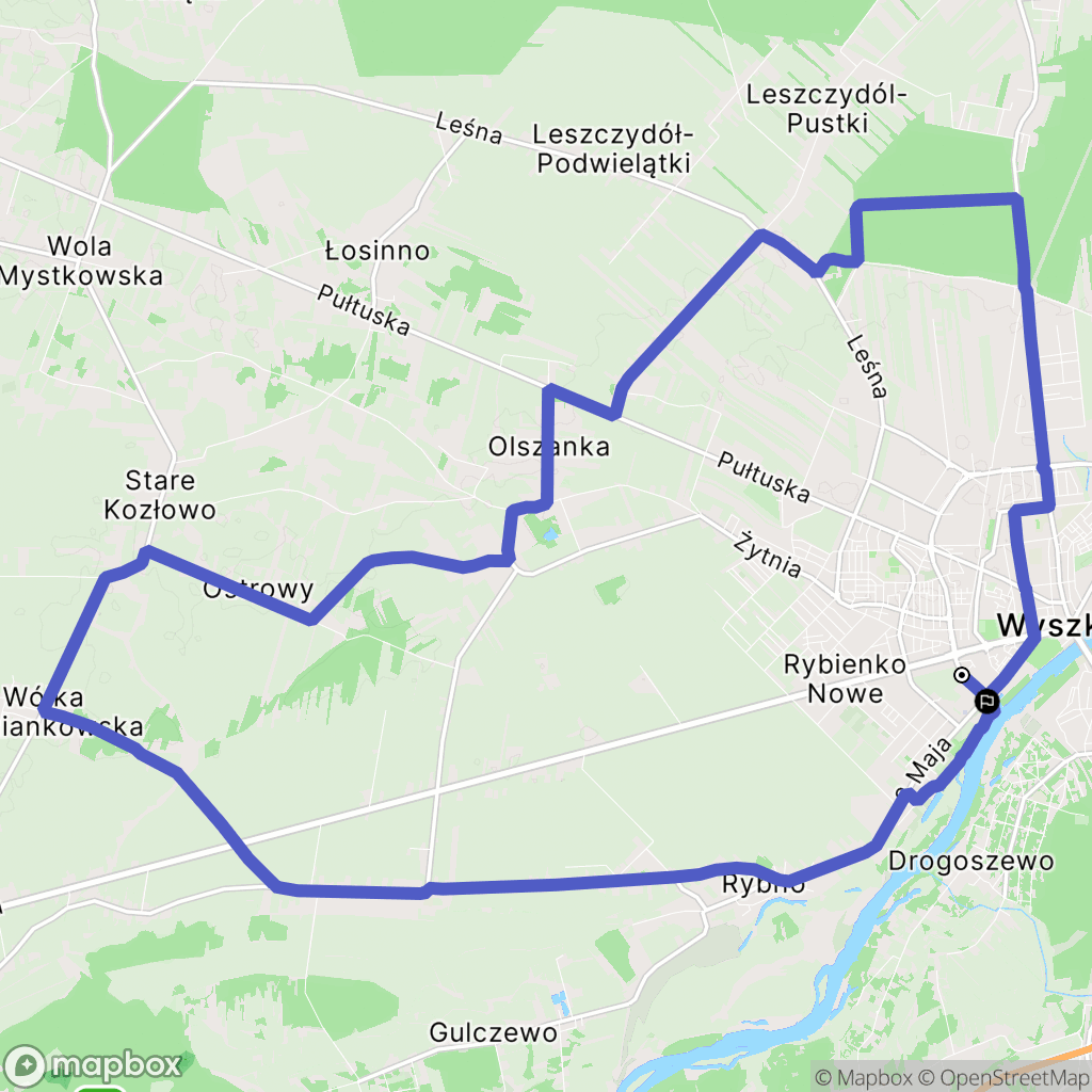Wyszków: mapa trasy - Poland