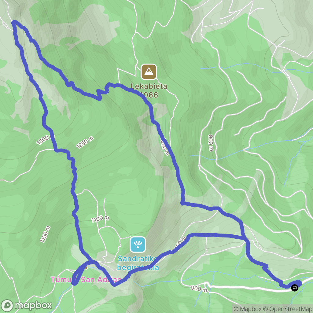 Araia : carte du parcours de randonnée - Spain