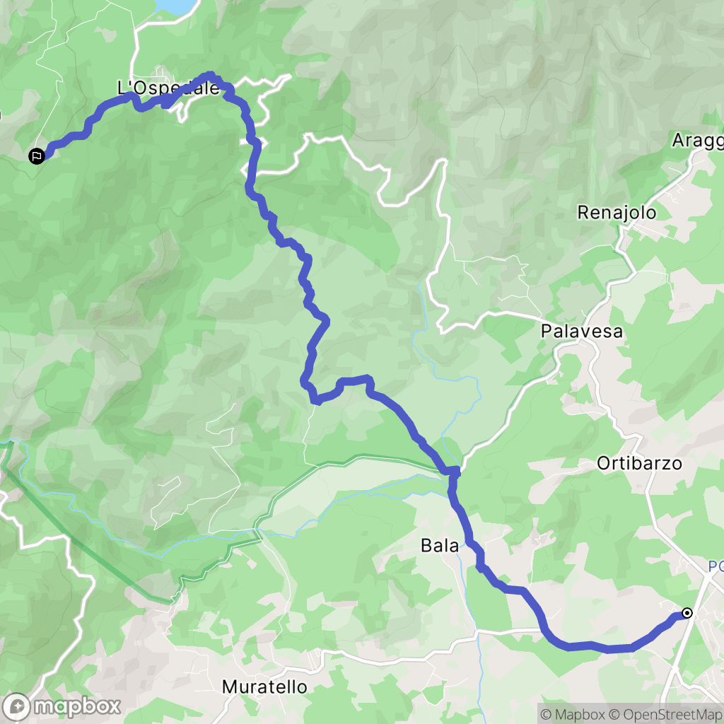 Porto-Vecchio : carte du parcours de randonnée - France