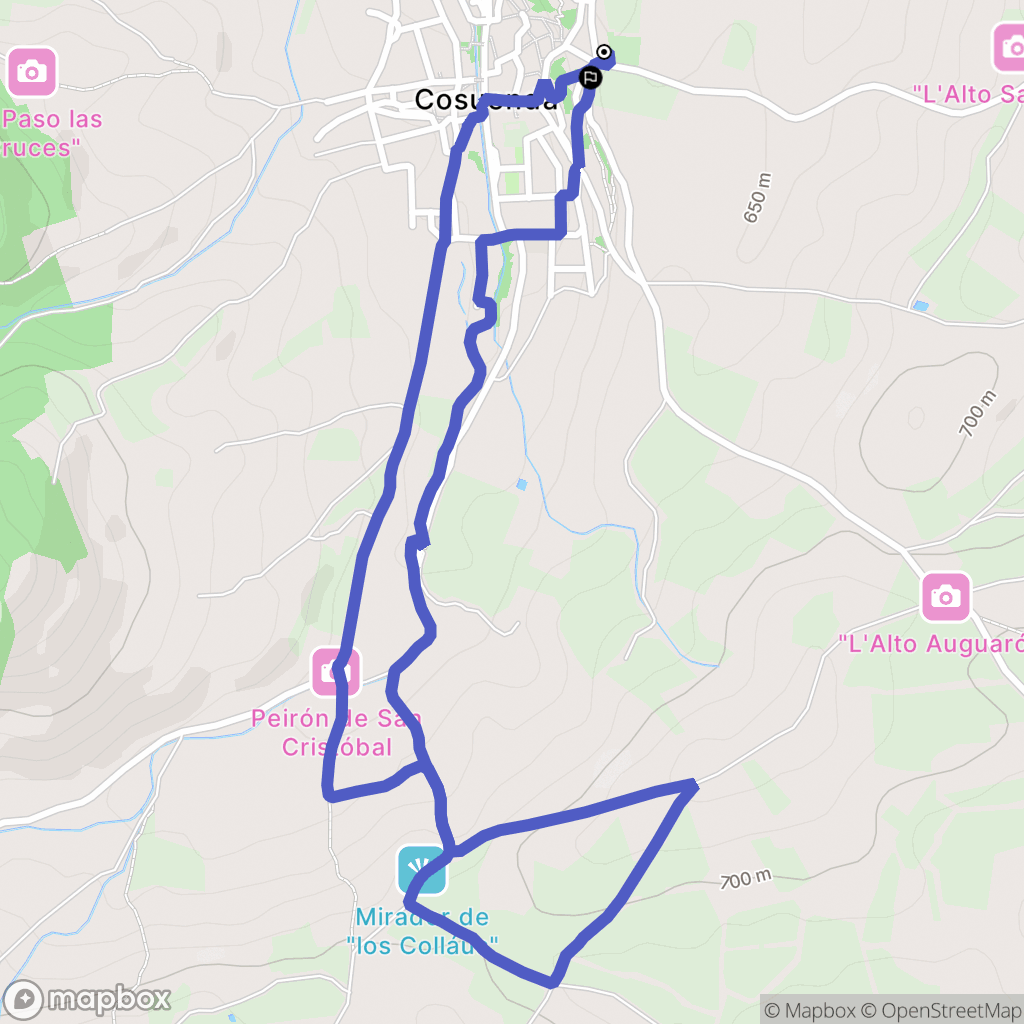 Cosuenda : carte du parcours de randonnée - Spain