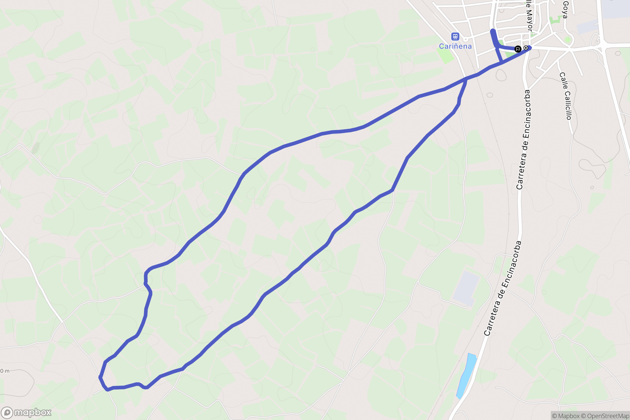 Cariñena : carte du parcours de randonnée - Spain