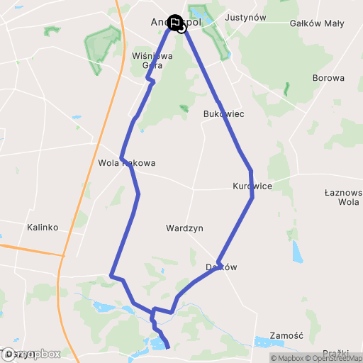 Andrespol: mapa trasy - Poland