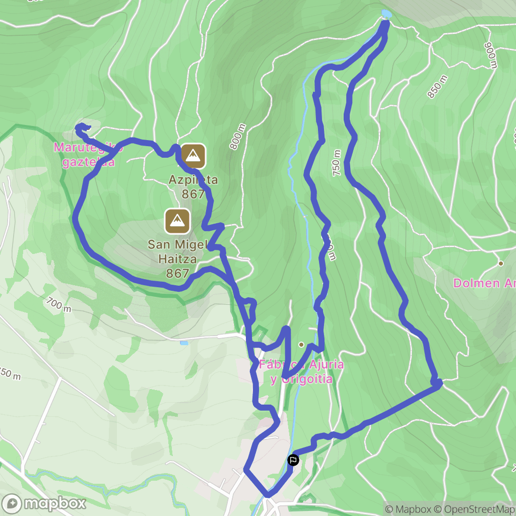 Araia : carte du parcours de randonnée - Spain