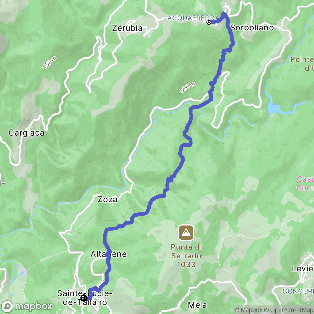 Serra-di-Scopamène : carte du parcours de randonnée - France