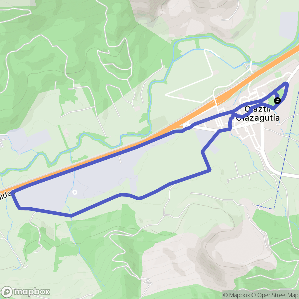 Olazti : carte du parcours de randonnée - Spain