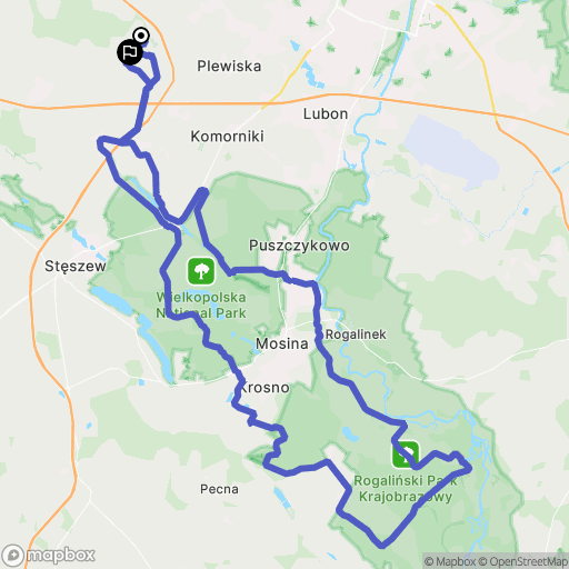Dąbrówka: mapa trasy - Poland