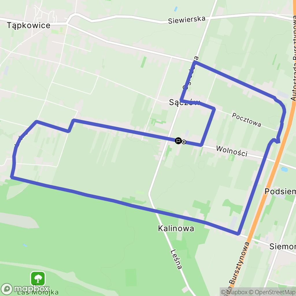 Sączów: mapa trasy - Poland