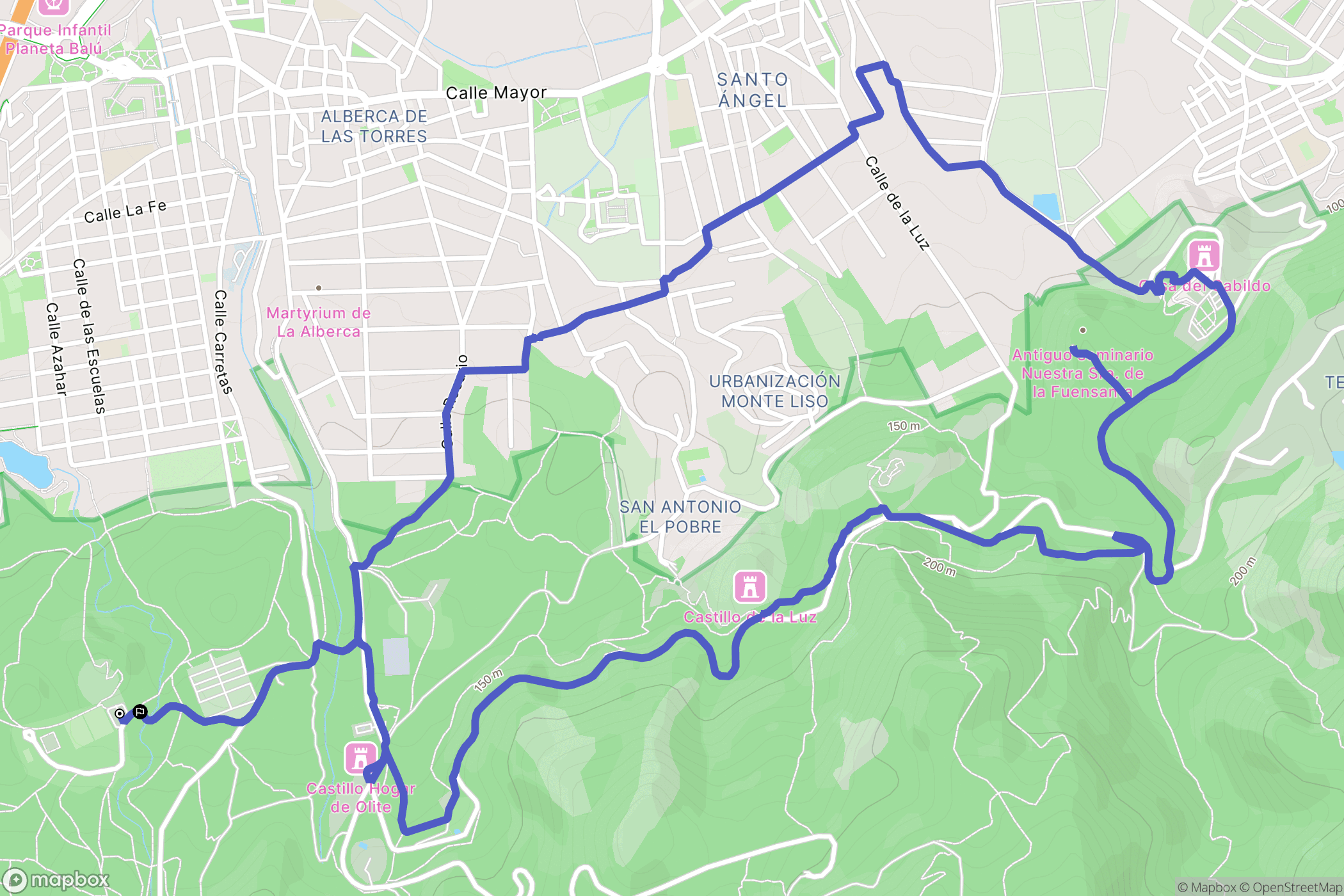 La Alberca : carte du parcours de randonnée - Spain