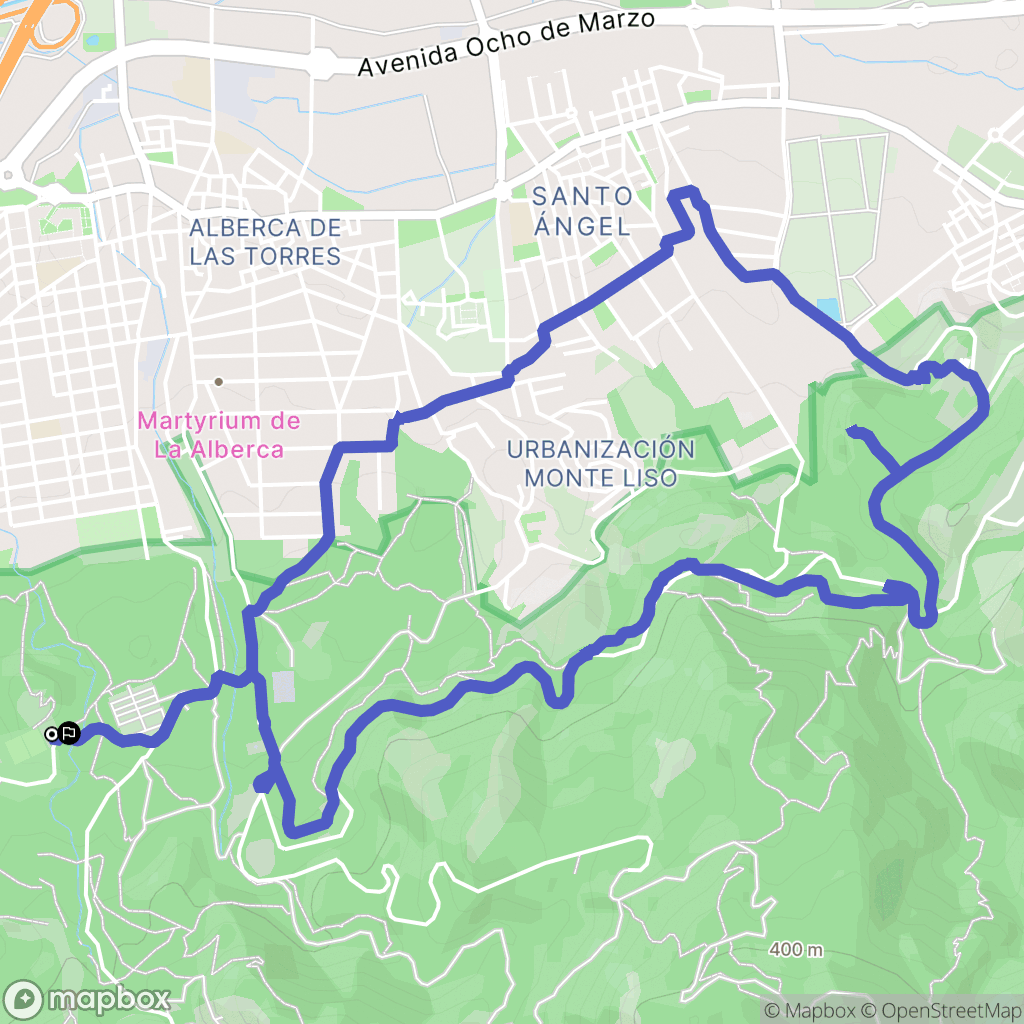 La Alberca : carte du parcours de randonnée - Spain