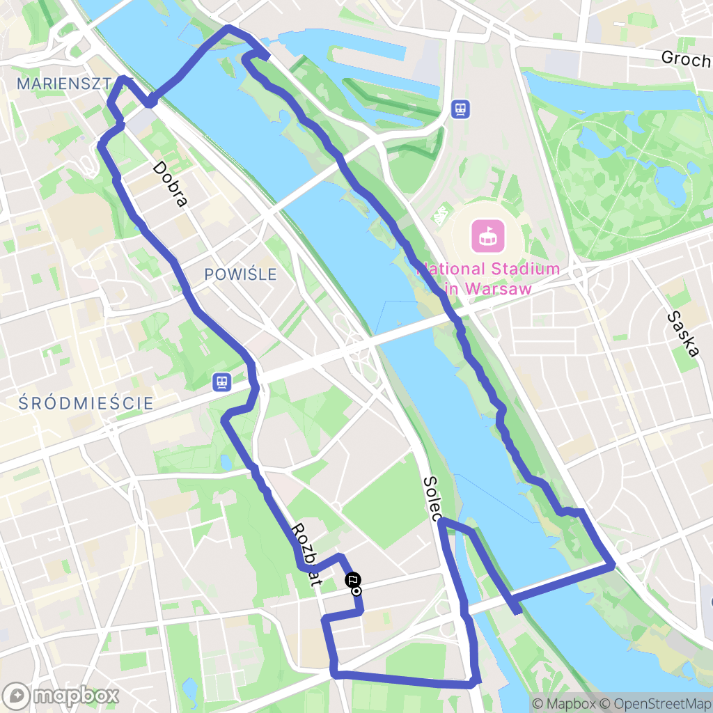 Warszawa: mapa trasy - Poland