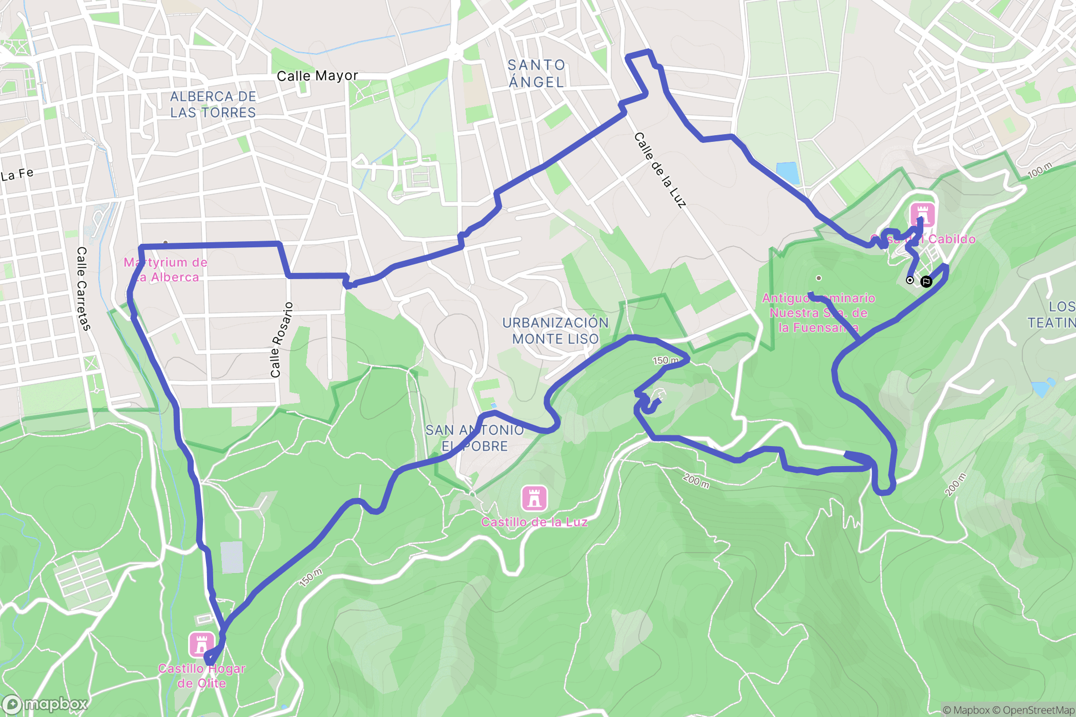 Murcia : carte du parcours de randonnée - Spain