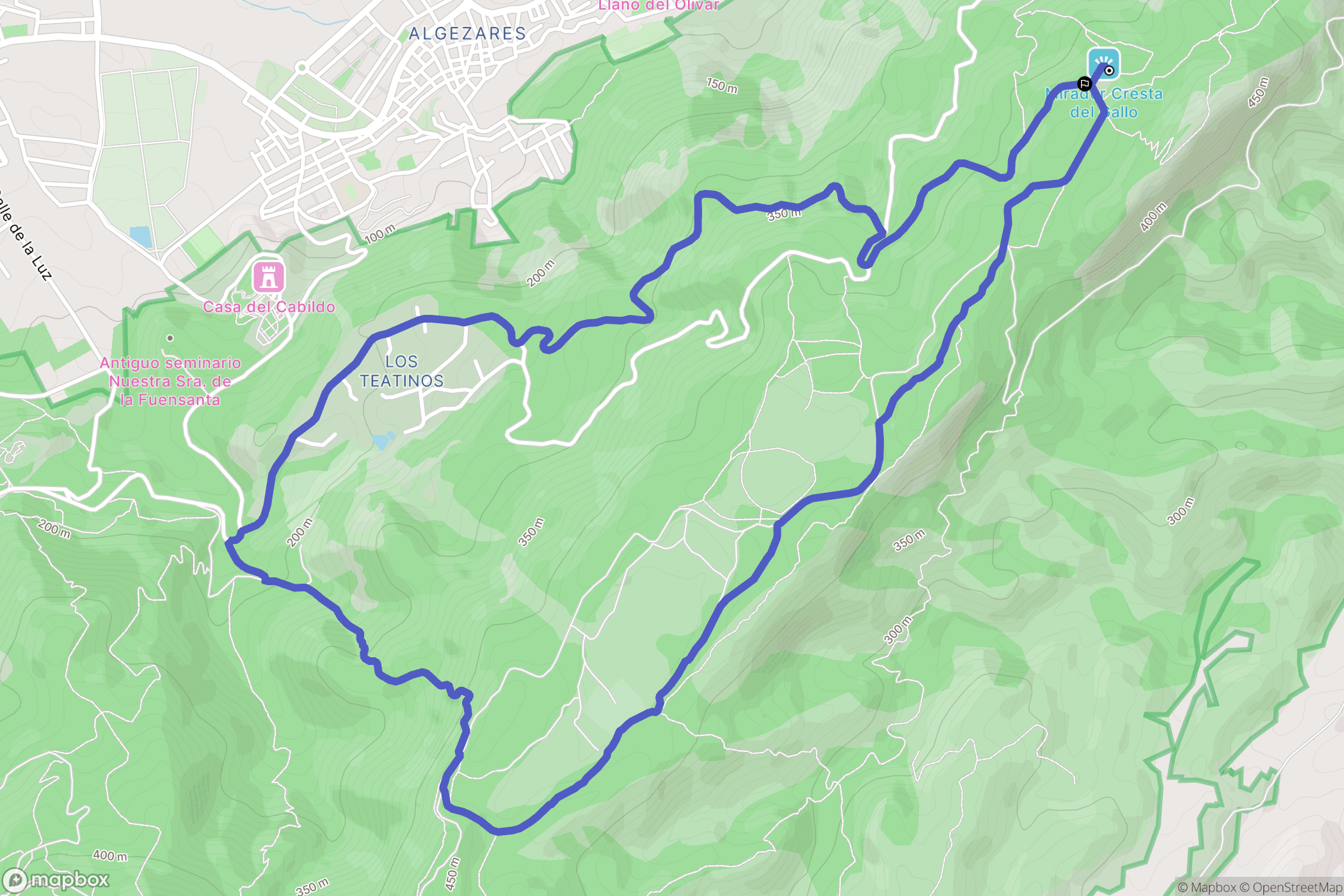 Garres y Lages : carte du parcours de randonnée - Spain