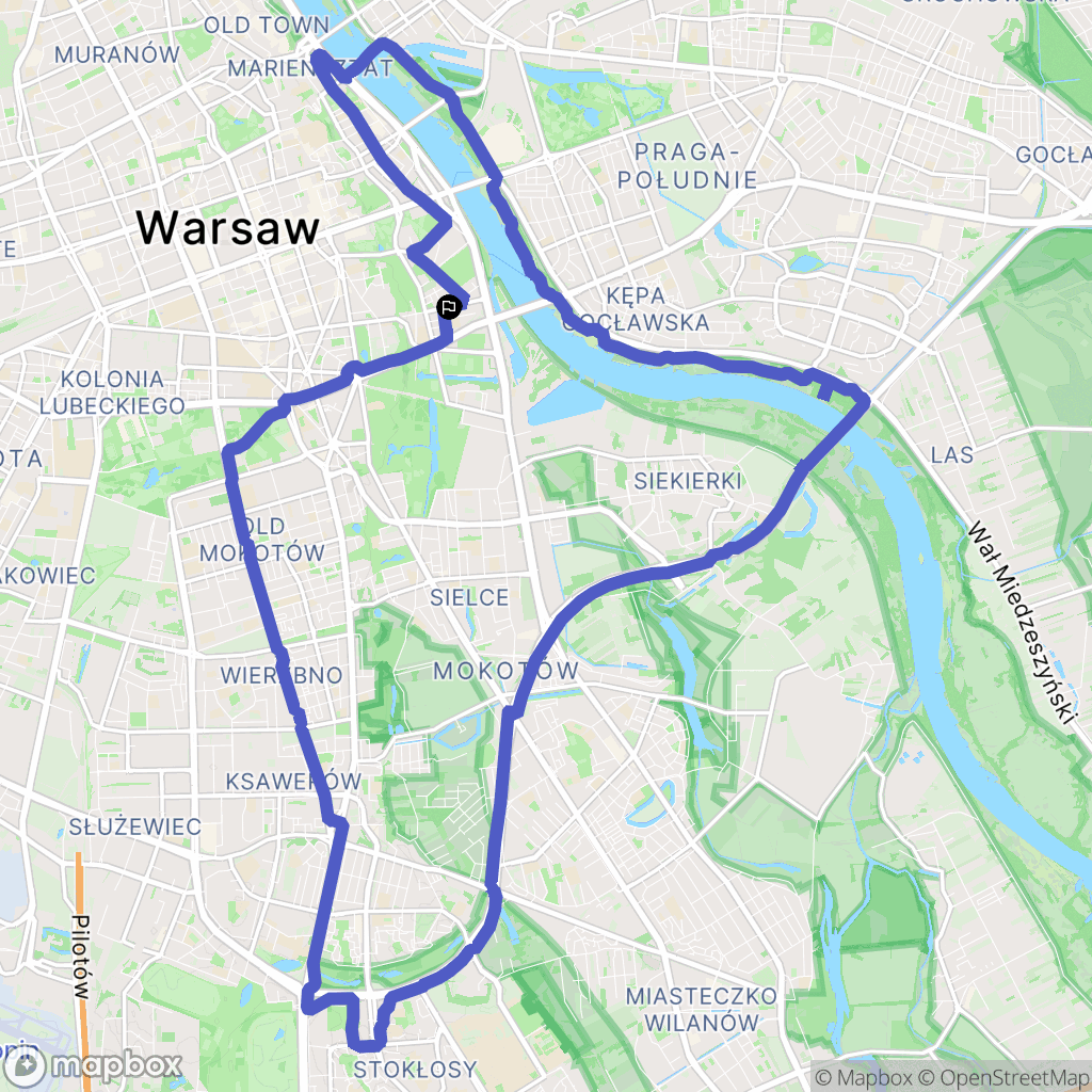 Warszawa: mapa trasy - Poland