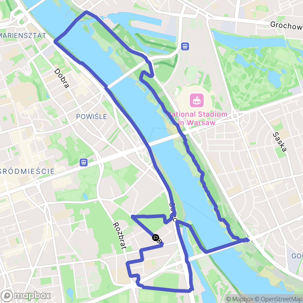 Warszawa: mapa trasy - Poland