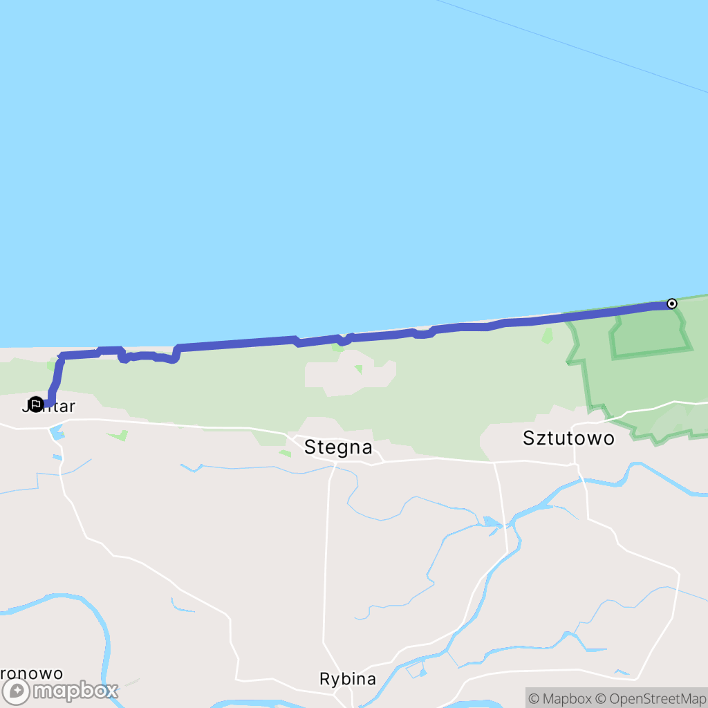 Kąty Rybackie: mapa trasy - Poland
