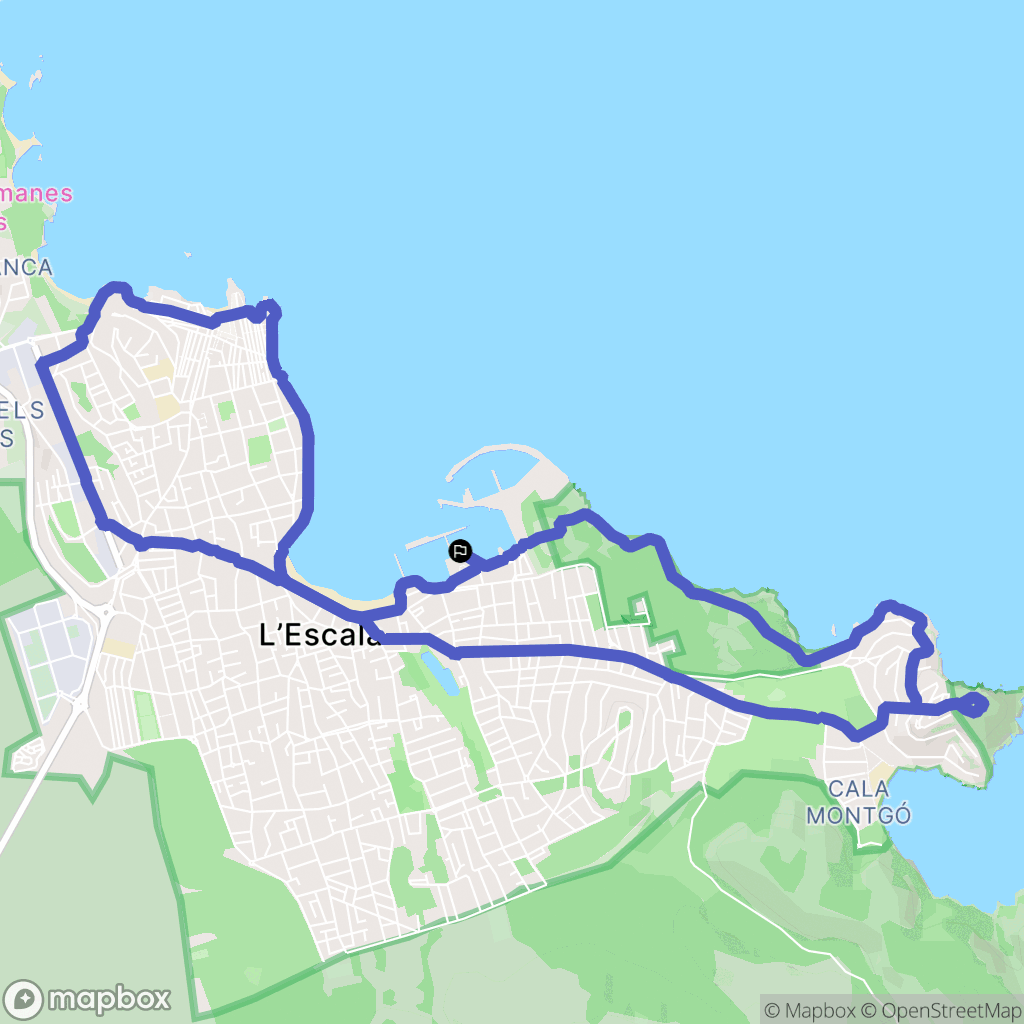L'Escala : carte du parcours de randonnée - Spain