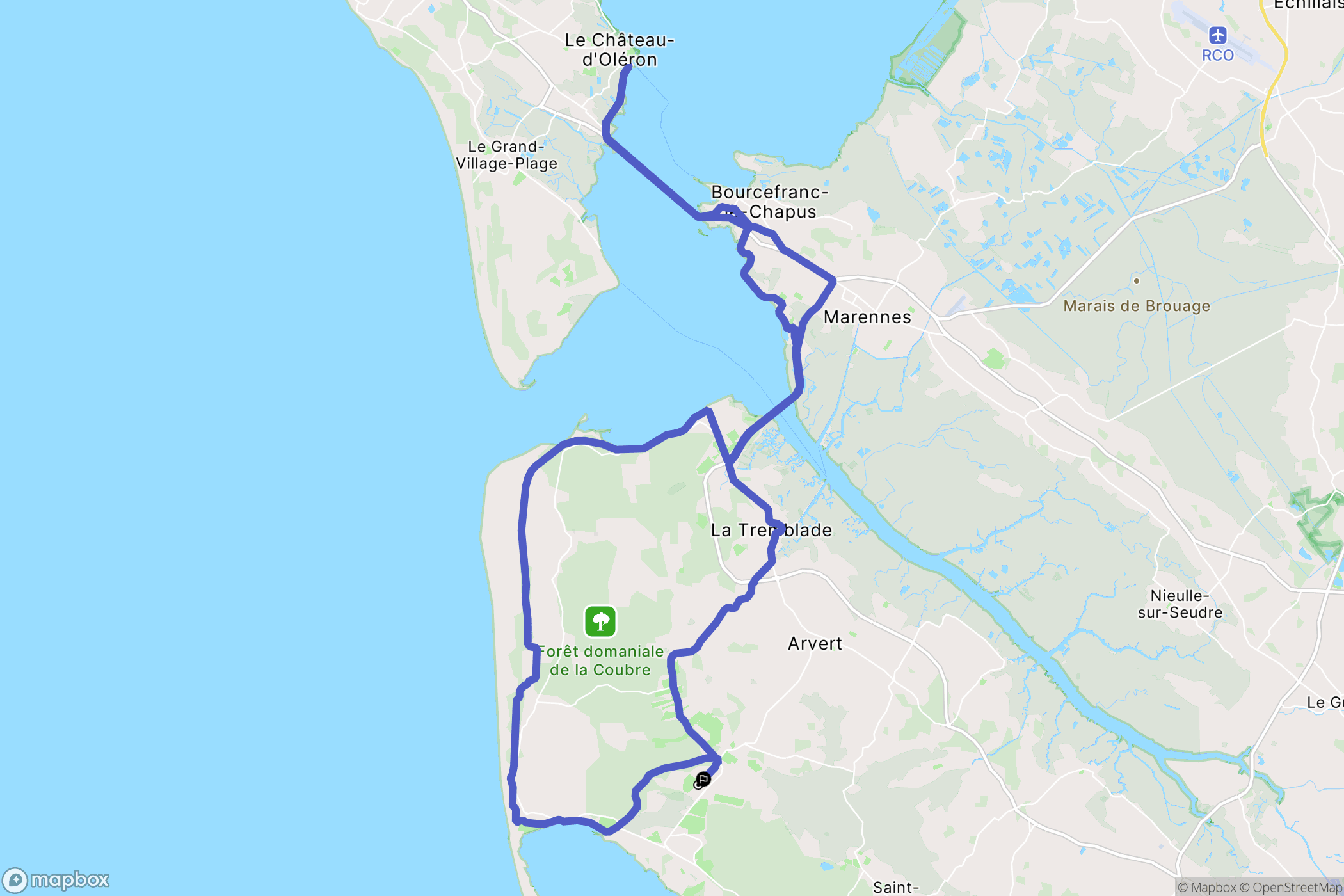Les Mathes : carte du parcours de randonnée - France