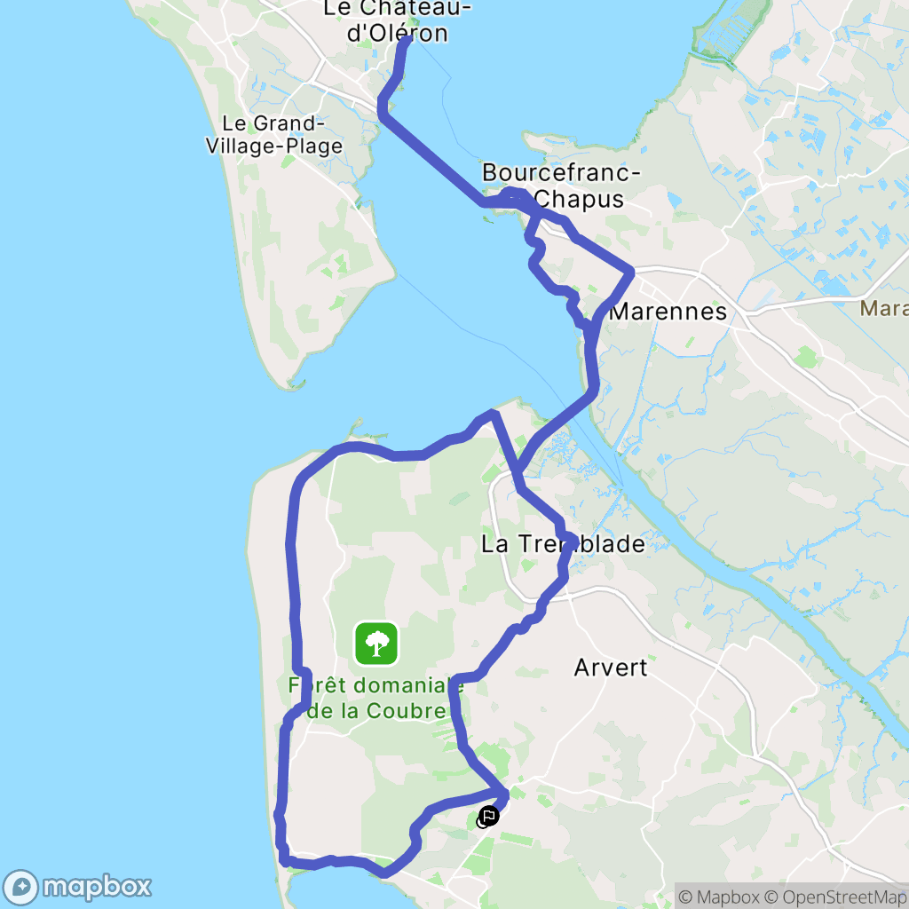 Les Mathes : carte du parcours de randonnée - France