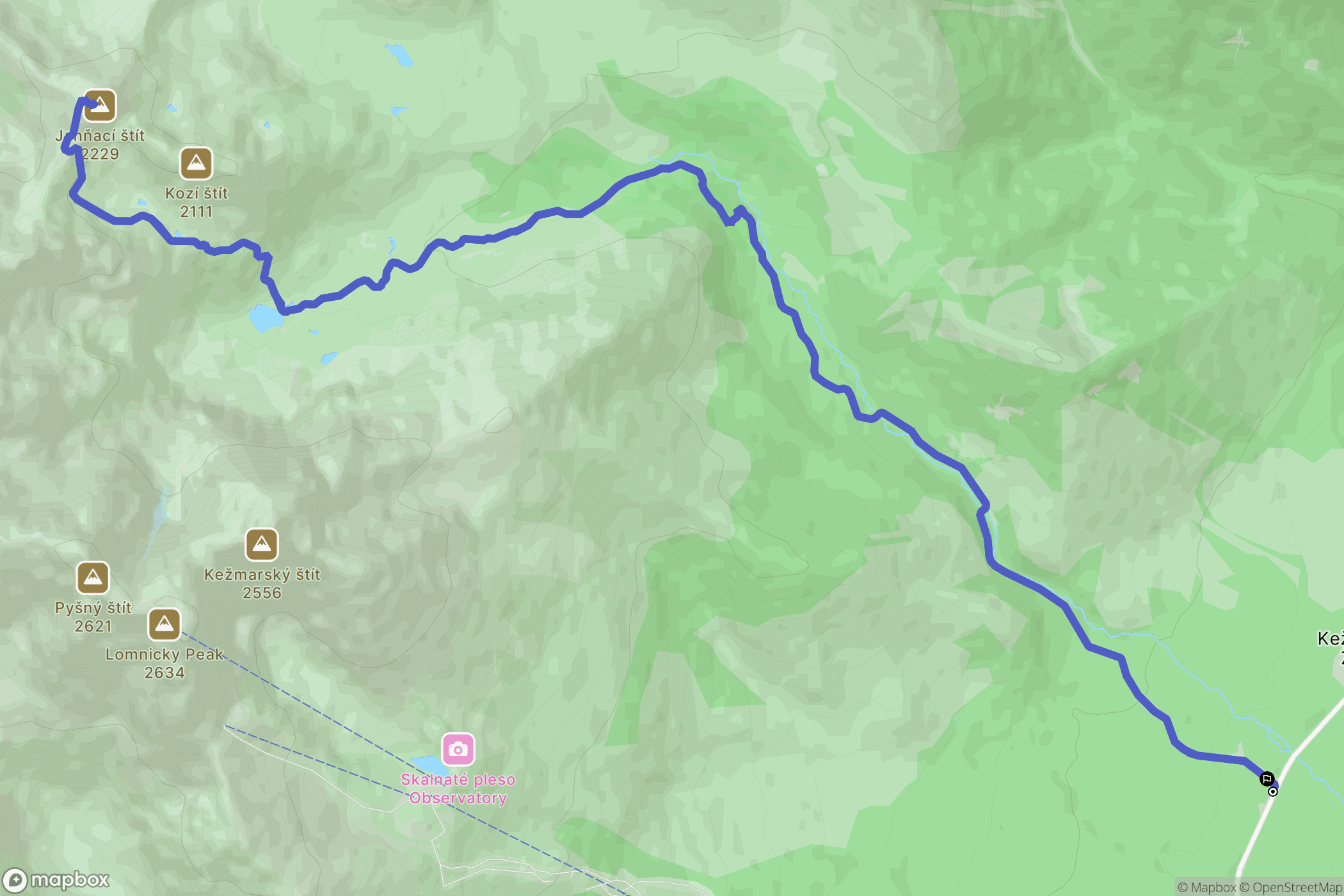 Vysoké Tatry: mapa trasy - Slovakia