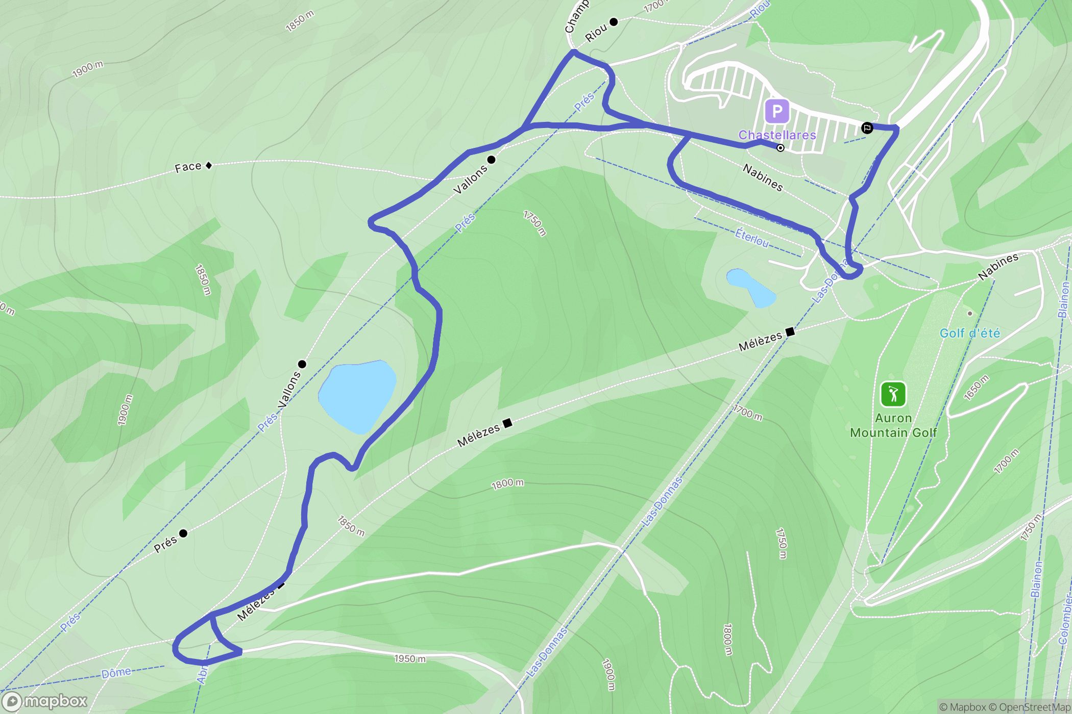 Saint-Étienne-de-Tinée : carte du parcours de randonnée - France