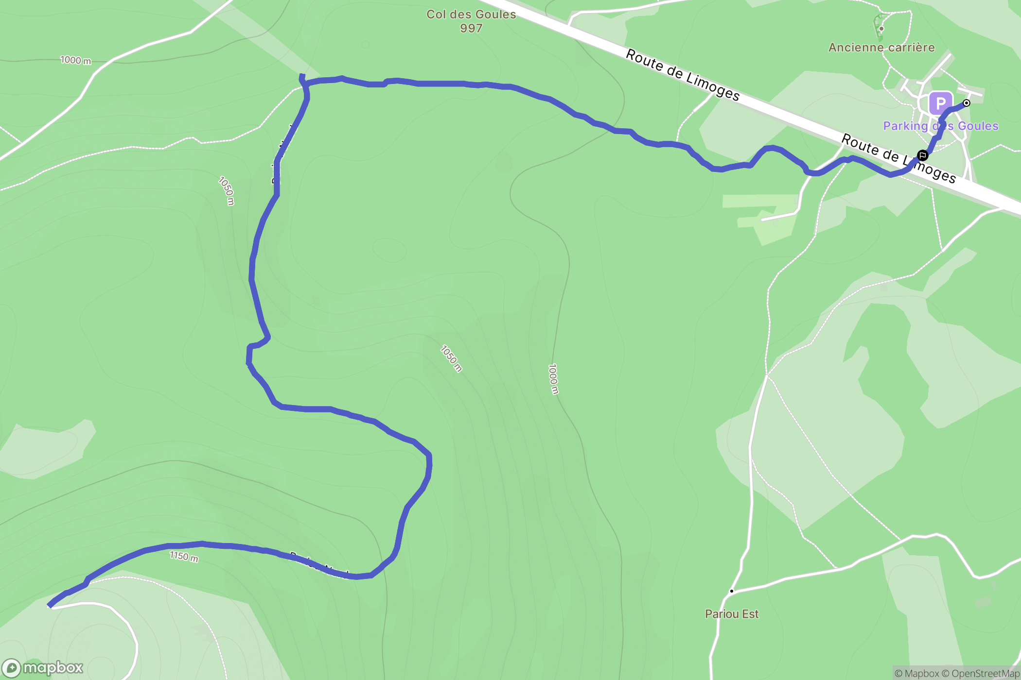Orcines : carte du parcours de randonnée - France