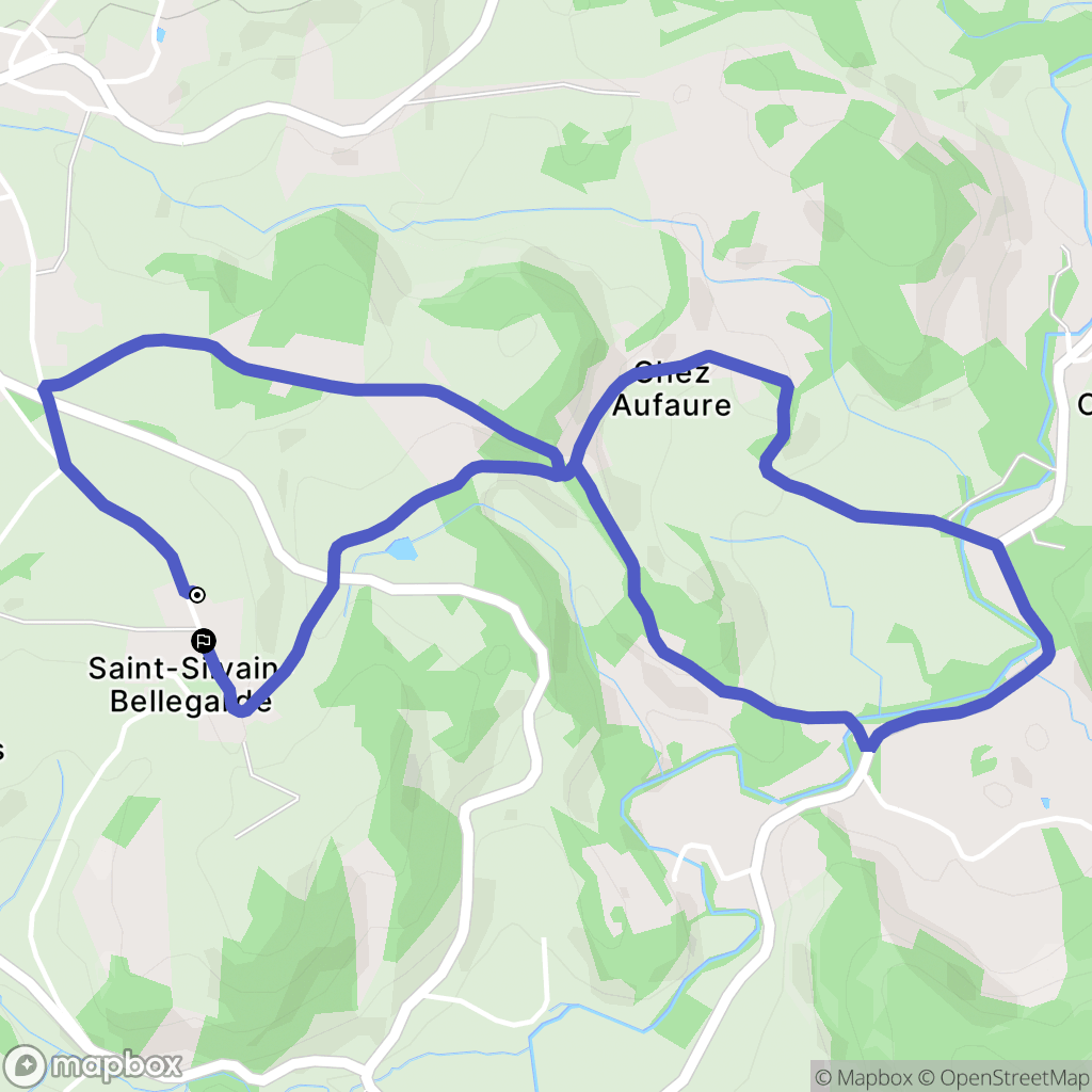 Saint-Silvain-Bellegarde : carte du parcours de randonnée - France