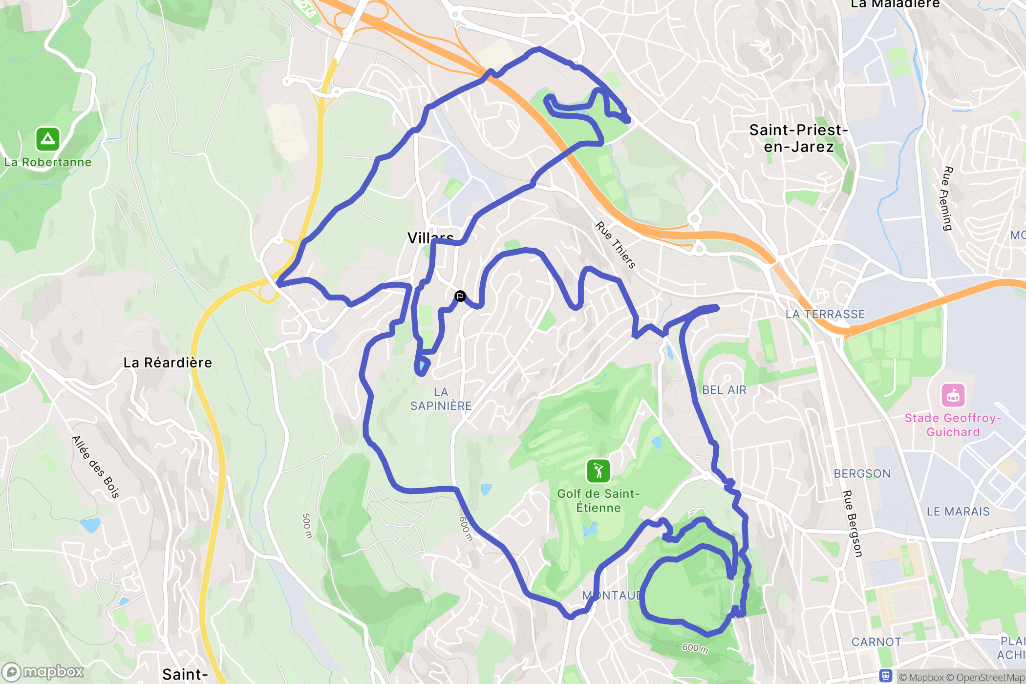 Villars : carte du parcours de randonnée - France