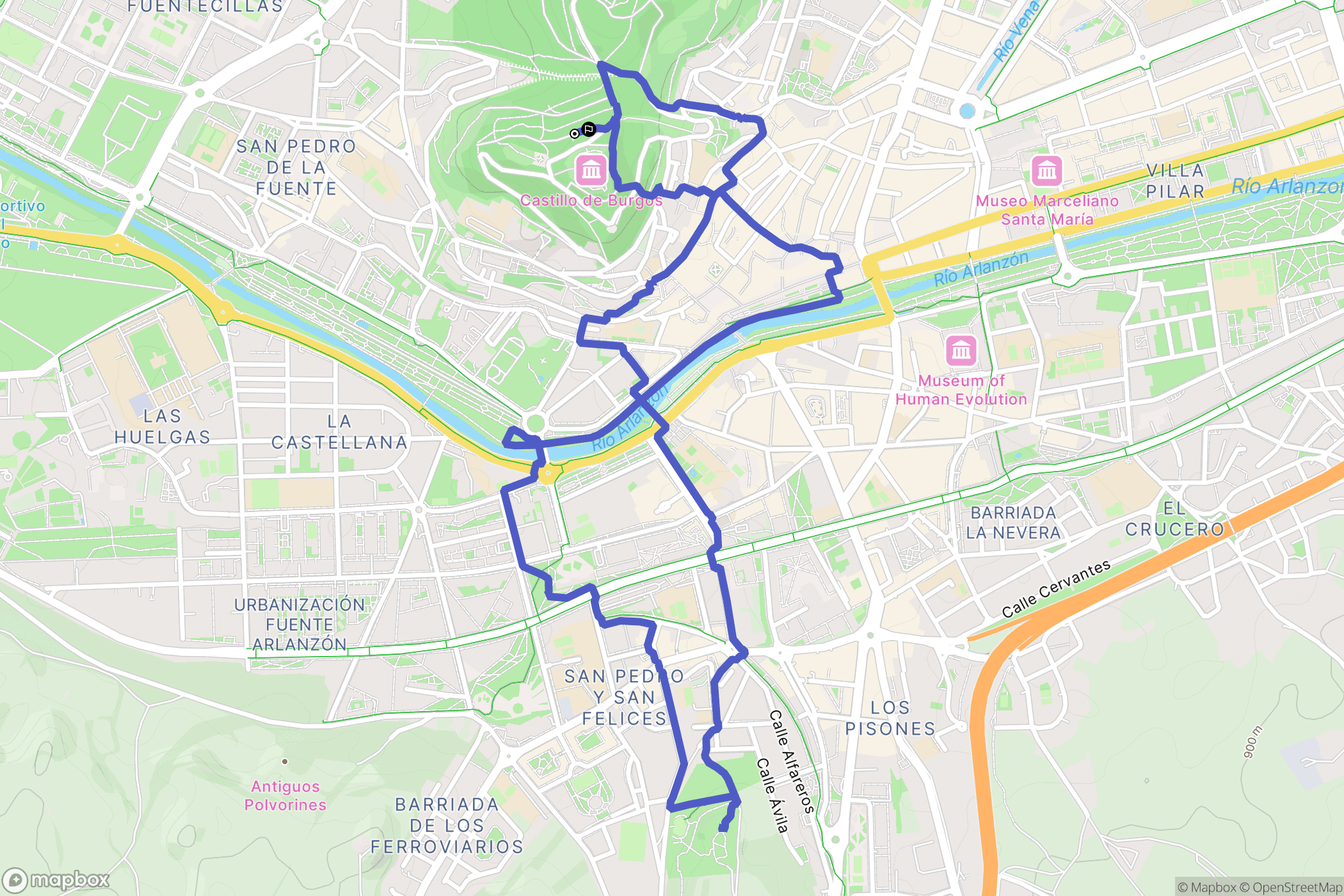 Burgos : carte du parcours de randonnée - Spain
