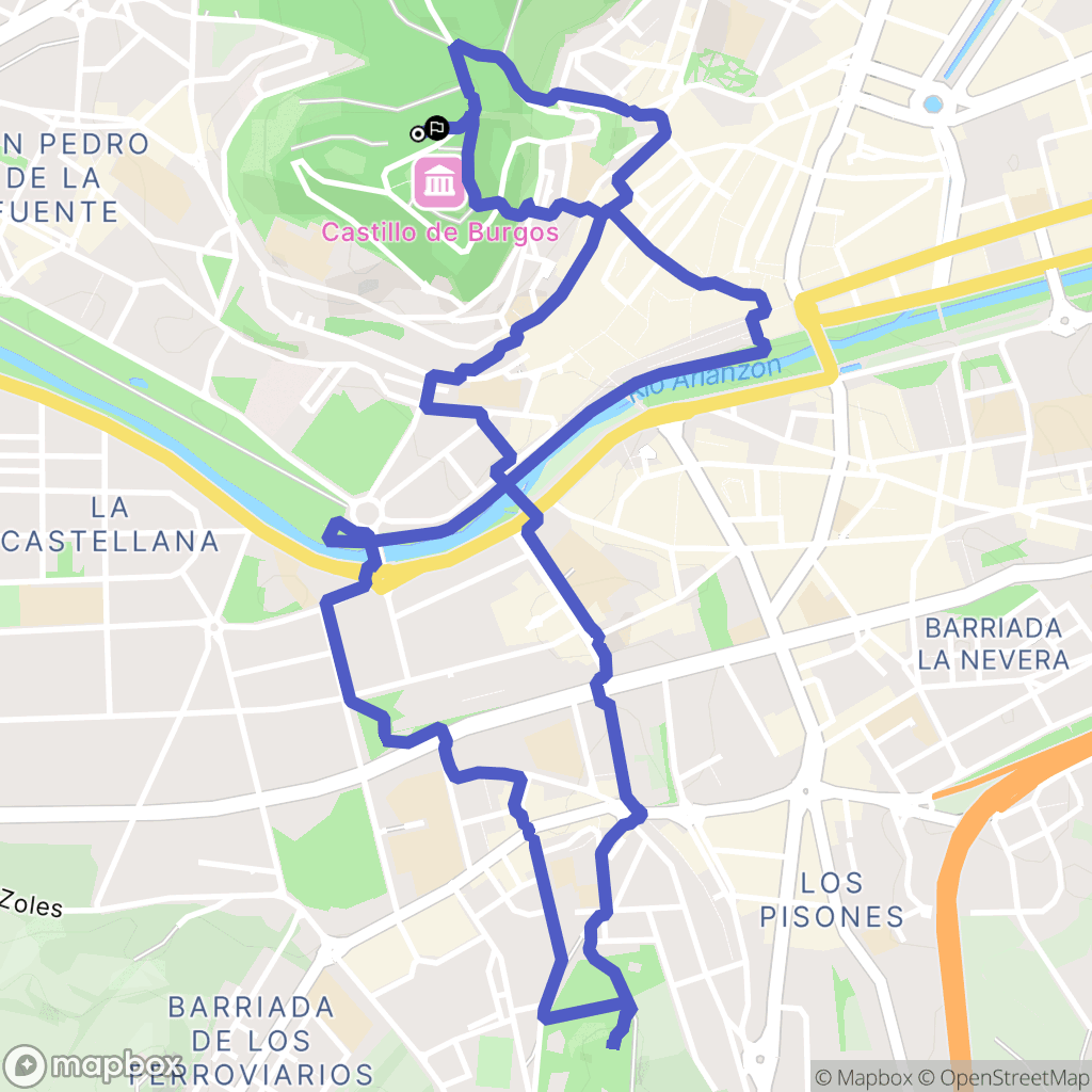 Burgos : carte du parcours de randonnée - Spain